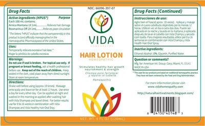 4oz Bottle label - Hair Lotion